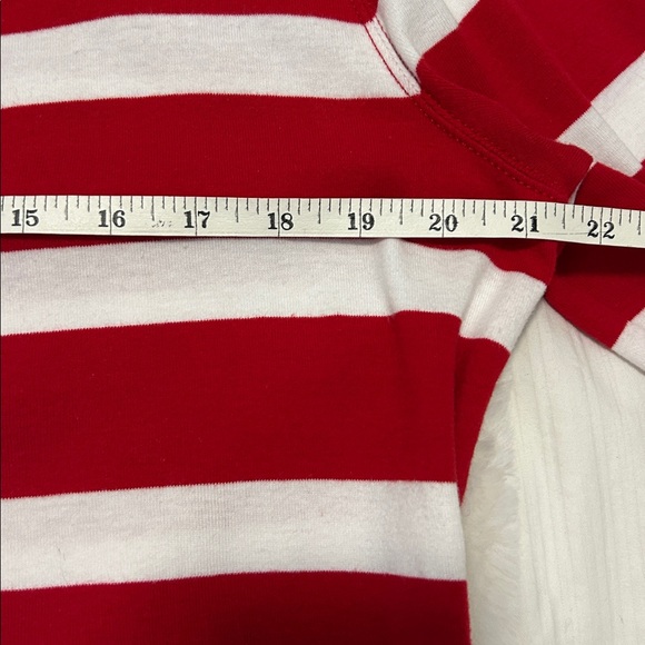 Lauren Ralph Lauren Red and White Striped Mid Sleeve Top Size XL - Picture 9 of 11